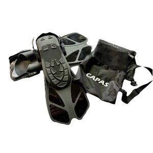 Capas Travel Snorkel Fins Swim Fins Travel Size S/M 4.5-8.5 Black  Sturdy